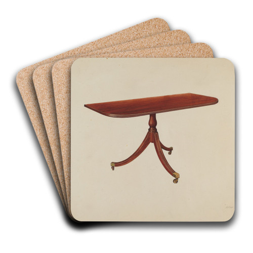 Duncan Phyfe Table by Arthur Mathews Art Drink Coaster set Duncan Phyfe Table by Arthur Mathews Art Drink Coaster set