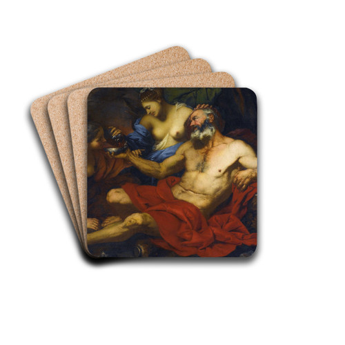 Lot And His Daughters by Giovanni Battista Langetti Drink Coasters - set of 4