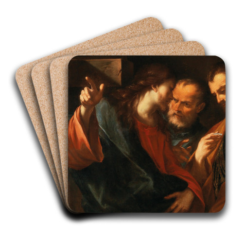 The Tribute Money by Giovanni Battista Beinaschi Art Drink Coaster set