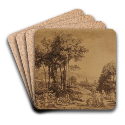 Noah pflanzt Weinberge (1. Mose 9, 20) by Johann Wilhelm Schirmer Art Drink Coaster set Noah pflanzt Weinberge (1. Mose 9, 20) by Johann Wilhelm Schirmer Art Drink Coaster set