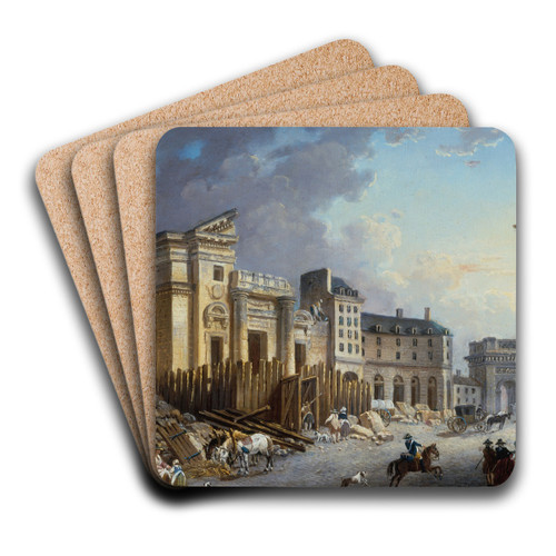 Dmolition de l'glise Saint-Barthlemy by Pierre-Antoine Demachy Art Drink Coaster set