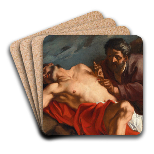 The Good Samaritan by Giovanni Battista Piazzetta Art Drink Coaster set