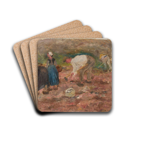 Digging potatoes by Tadeusz Makowski Drink Coasters - set of 4 Digging potatoes by Tadeusz Makowski Drink Coasters - set of 4