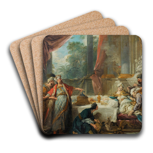 The sentencing of Aman by Jean-Franois de Troy Art Drink Coaster set