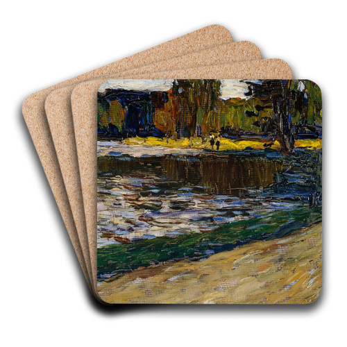 Munich - English Garden by Wassily Kandinsky Art Drink Coaster set