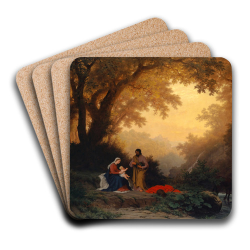Rest of the Holy Family on the Flight into Egypt by Robert Znd Art Drink Coaster set