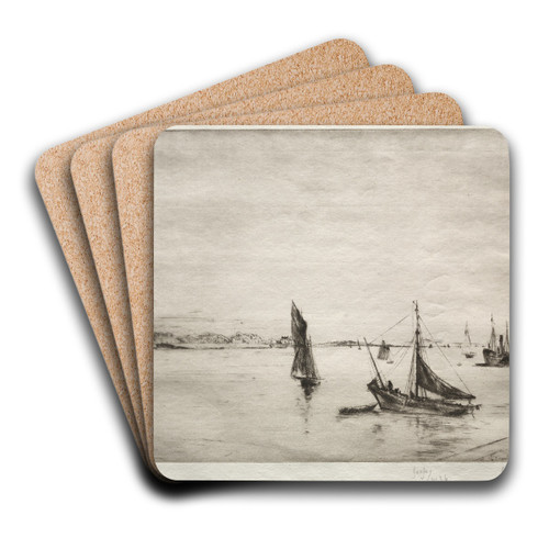 The Roadway of La Rochelle by Gustave Leheutre Art Drink Coaster set