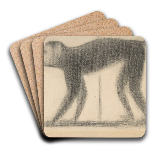 Monkey by Georges Seurat Art Drink Coaster set