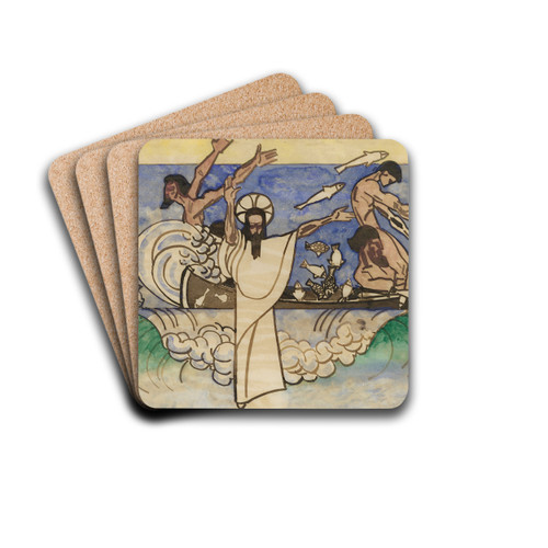 De wonderbare vischvangst by Jan Toorop Drink Coasters - set of 4 De wonderbare vischvangst by Jan Toorop Drink Coasters - set of 4