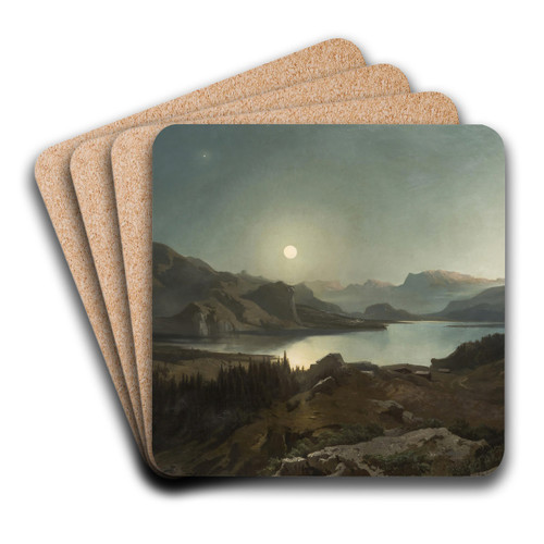 Alpine Lake by August Schaeffer von Wienwald Art Drink Coaster set Alpine Lake by August Schaeffer von Wienwald Art Drink Coaster set