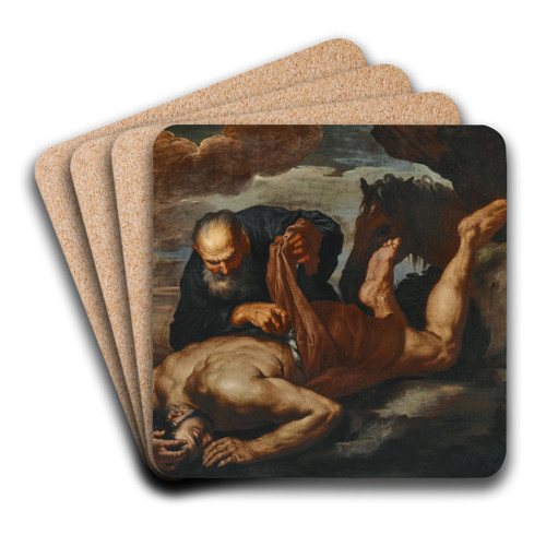 The Good Samaritan by Antonio Zanchi Art Drink Coaster set The Good Samaritan by Antonio Zanchi Art Drink Coaster set