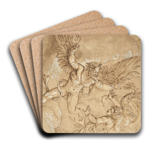 Copy after Giulio Romano's Fall of Icarus by Giulio Romano Art Drink Coaster set