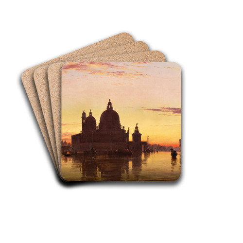 Venice, Santa Maria della Salute at Sunset by Edward William Cooke Drink Coasters - set of 4