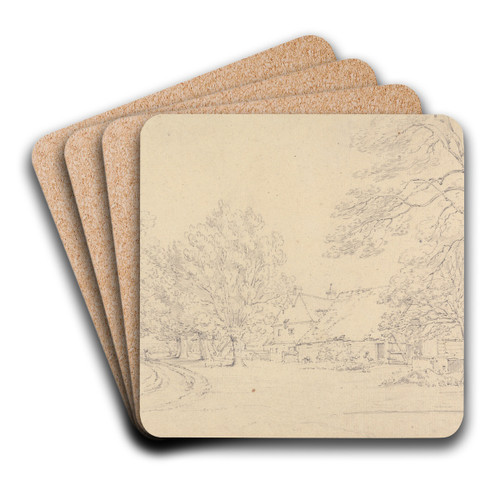 The Farm by Henry Edridge Art Drink Coaster set