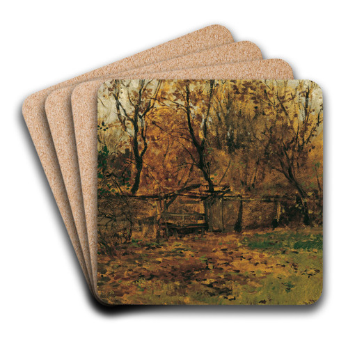 Der Garten des Malers Franz von Lenbach in Mnchen by August von Pettenkofen Art Drink Coaster set