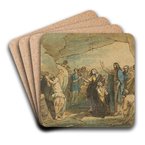 The Raising of Lazarus by Benjamin West Art Drink Coaster set The Raising of Lazarus by Benjamin West Art Drink Coaster set