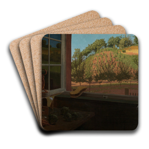 Blick aus dem Kchenfenster by Georg Scholz Art Drink Coaster set Blick aus dem Kchenfenster by Georg Scholz Art Drink Coaster set