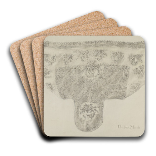 Embroidered Yoke by Herbert Marsh Art Drink Coaster set