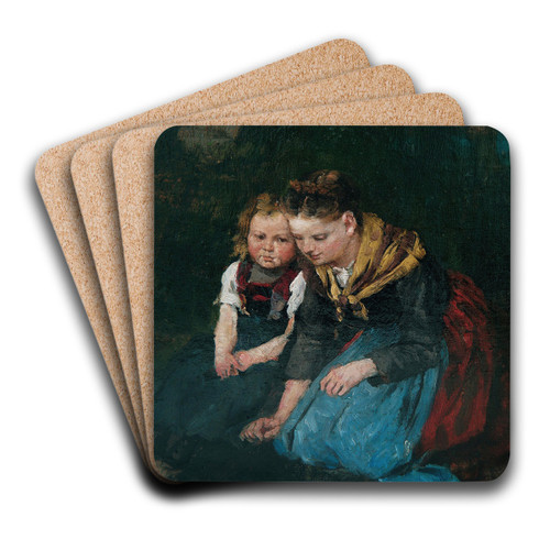 Mutter und Kind by Johann Sperl Art Drink Coaster set