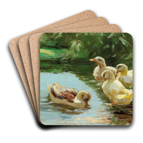 Ducks in the water by Demeter Koko Art Drink Coaster set