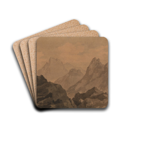 Mountain Tops (A Mountain Study) by Alexander Cozens Drink Coasters - set of 4