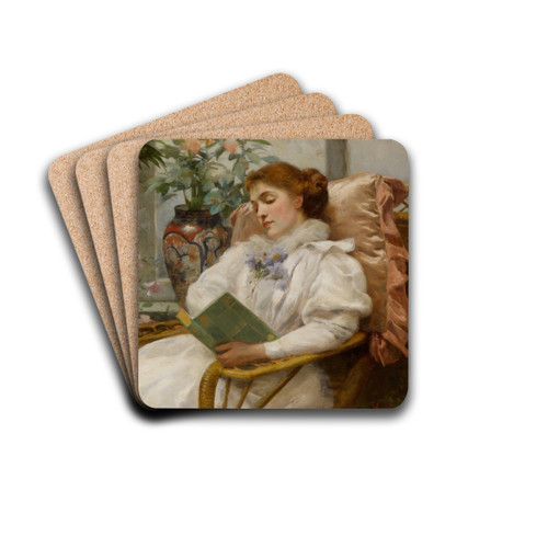 Reading by Alberto Pisa Drink Coasters - set of 4