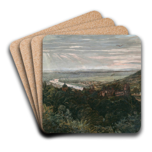View of Heidelberg by Wilhelm Trbner Art Drink Coaster set
