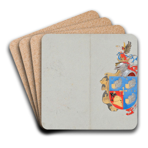 Entwurf fr ein Familienwappen by Franz von Matsch Art Drink Coaster set Entwurf fr ein Familienwappen by Franz von Matsch Art Drink Coaster set