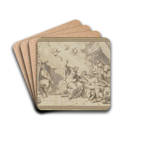 Der Tod des Heiligen Joseph by Michel Corneille the younger Drink Coasters - set of 4