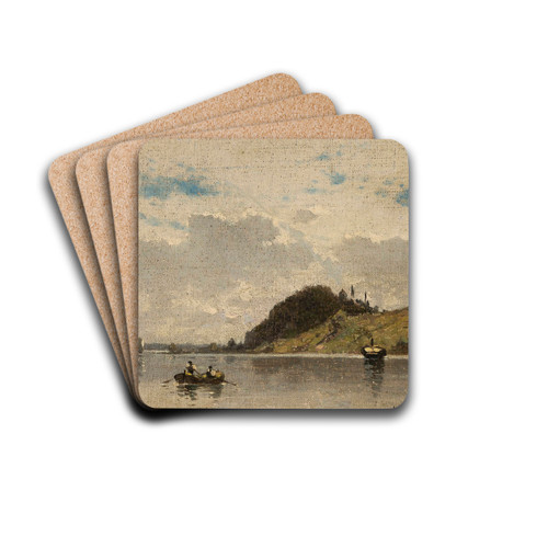 River (lake) landscape by Aleksander Swieszewski Drink Coasters - set of 4