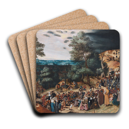 Christ on the Road to Calvary by Pieter Brueghel The Younger Art Drink Coaster set