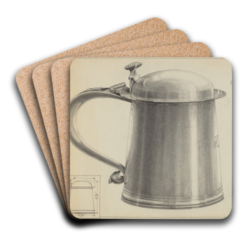 Silver Tankard by Simon Weiss Art Drink Coaster set