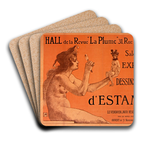 Affiche pour le 'Salon des Cent' by Armand Rassenfosse Art Drink Coaster set