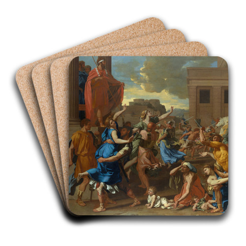The Abduction of The Sabine Women by Nicolas Poussin Art Drink Coaster set The Abduction of The Sabine Women by Nicolas Poussin Art Drink Coaster set