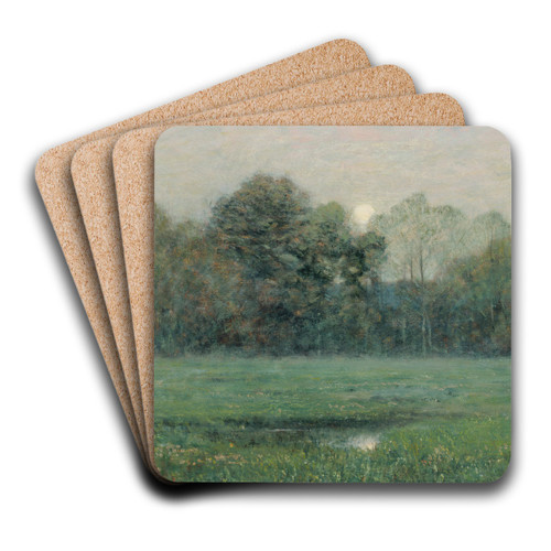 Midsummer Moonrise by Dwight W. Tryon Art Drink Coaster set