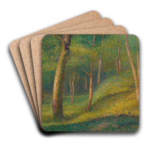 Sous-Bois by Hippolyte Petitjean Art Drink Coaster set