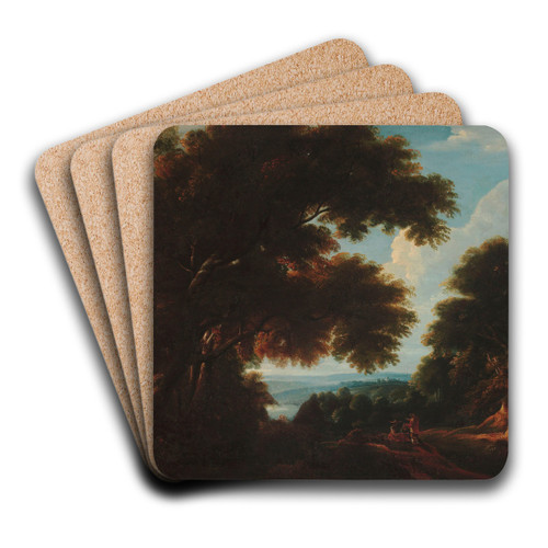 Forest landscape with figures by Jacques d'Arthois Art Drink Coaster set