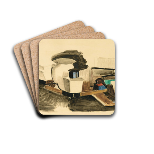 Nature Morte  La Pipe by Roger de La Fresnaye Drink Coasters - set of 4 Nature Morte  La Pipe by Roger de La Fresnaye Drink Coasters - set of 4
