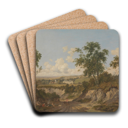 Penshurst Place, Kent by Patrick Nasmyth Art Drink Coaster set Penshurst Place, Kent by Patrick Nasmyth Art Drink Coaster set