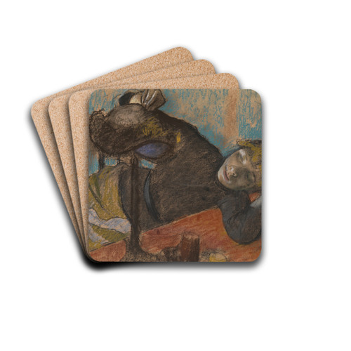 The Milliner by Edgar Degas Drink Coasters - set of 4 The Milliner by Edgar Degas Drink Coasters - set of 4