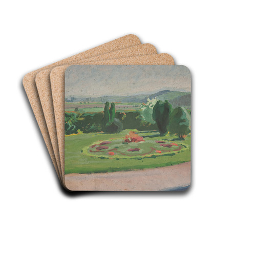Flower-Bed in Front of the Manor by Jzef Mehoffer Drink Coasters - set of 4