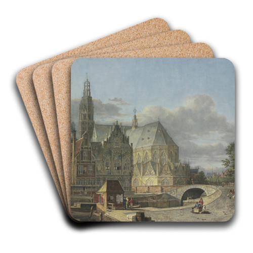 View of a Netherlandish City by Johannes Huibert Prins Art Drink Coaster set