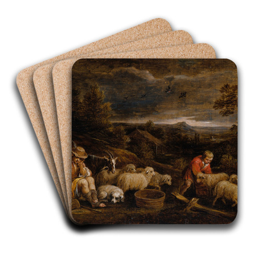 Shepherds and Sheep by David Teniers The Younger Art Drink Coaster set