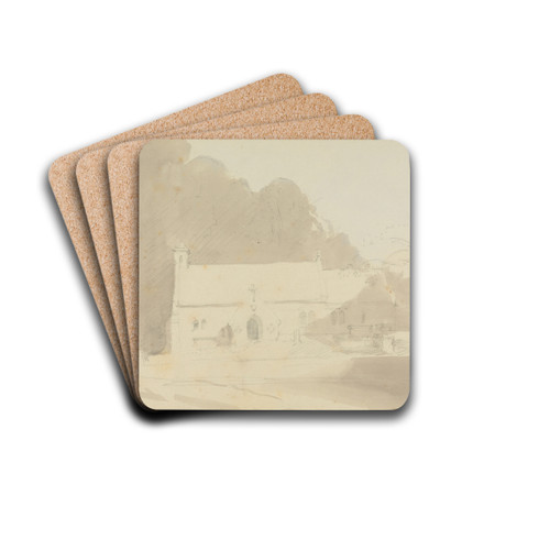 A Country Church by David Roberts Drink Coasters - set of 4