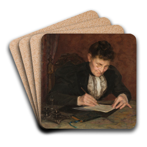 Portrait of Margaretha Rudophina Westerman Holstijn by Elisabeth Frederica Kruseman van Elten Art Drink Coaster set