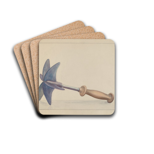 Chopping Knife by Hester Duany Drink Coasters - set of 4 Chopping Knife by Hester Duany Drink Coasters - set of 4