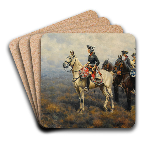 Frederick the Great Surveying the Field of Battle by Hugo Ungewitter Art Drink Coaster set Frederick the Great Surveying the Field of Battle by Hugo Ungewitter Art Drink Coaster set