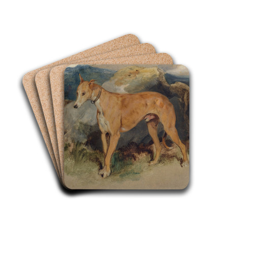 A Deerhound by Sir Edwin Henry Landseer Drink Coasters - set of 4
