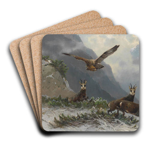 Gemsen im Hochgebirge by Moritz Mller Art Drink Coaster set