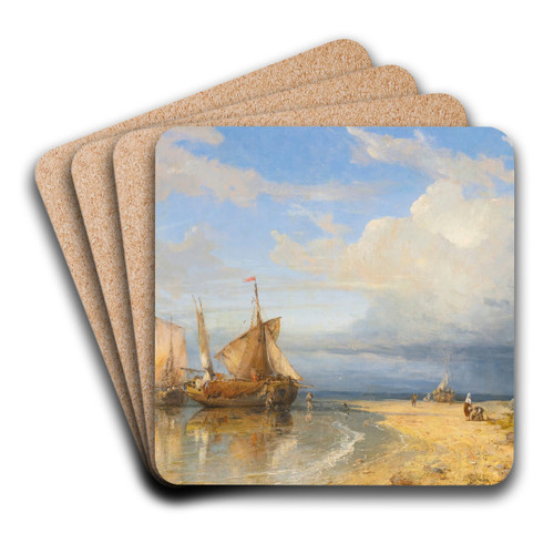 UNLOADING THE CATCH by Charles Euphrasie Kuwasseg Art Drink Coaster set UNLOADING THE CATCH by Charles Euphrasie Kuwasseg Art Drink Coaster set